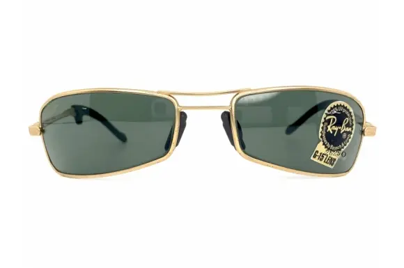 B&L(ボシュロム社製) ヴィンテージ W2615 NNBJ ツーブリッジ 変則スクエア サングラス ゴールド