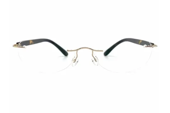 本鼈甲 べっ甲 ツーポイント リムレス 縁なし オーバル型 高級フレーム