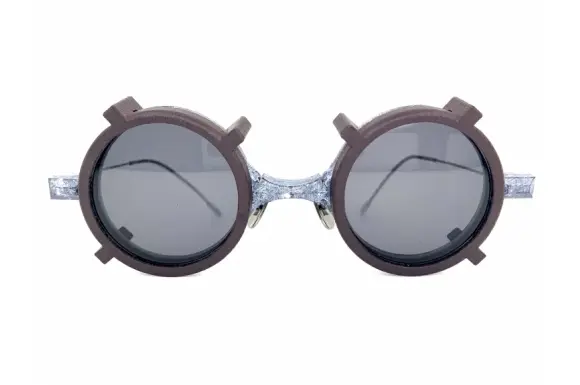 N6 Antique White titanium クリップオンサングラス付き