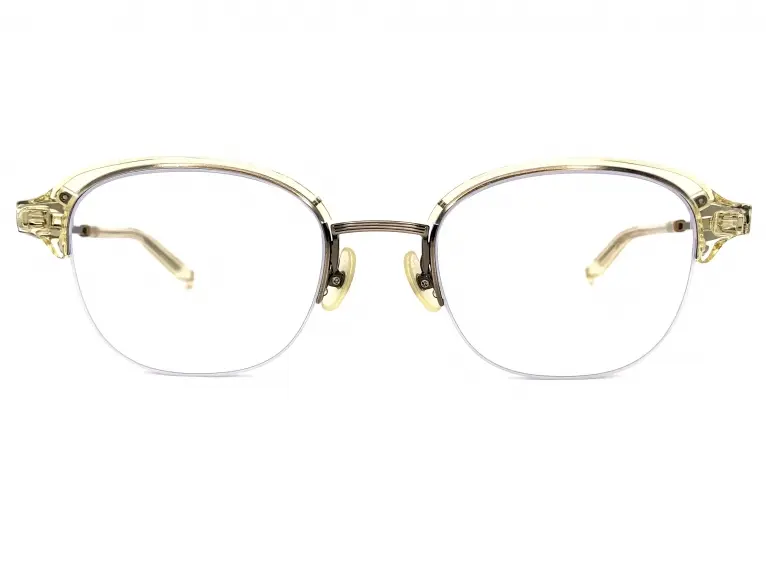 259xN9レ美品999.9/フォーナインズ 度入り眼鏡 S-243T ゴールド フォーナインズ Four Nines 999.9｜M-41 0203 キハク/アンティーク