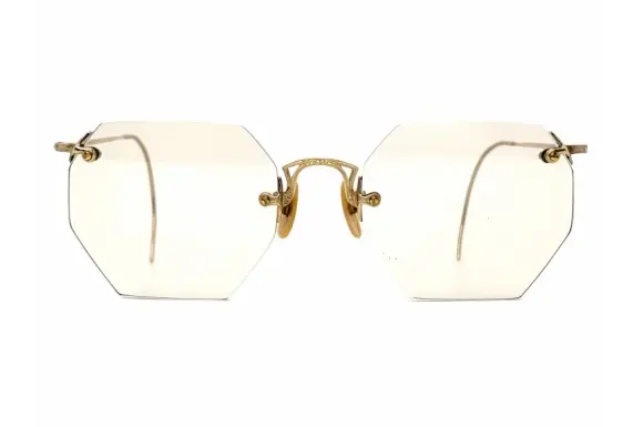 金張り 12KGF FULL-VUE ツーポイント オクタゴン型 メタルフレーム