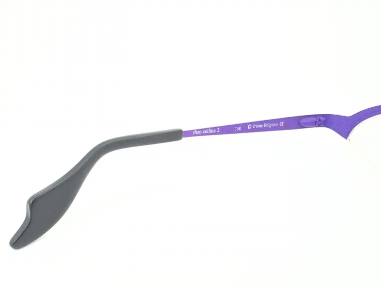 【美品】Theo テオ　眼鏡　メガネ 専用ケース付　パープル テオ Theo｜dillinger 350 PURE TITANIUM｜個性派テオの肉厚ピュア