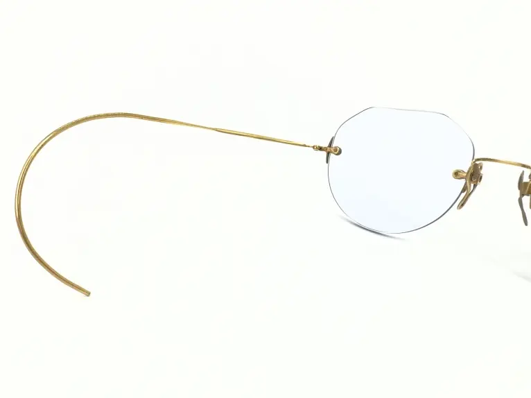 アンティーク 国産品 一山式 銀縁 オーバル型 眼鏡 メガネ 一山 銀縁